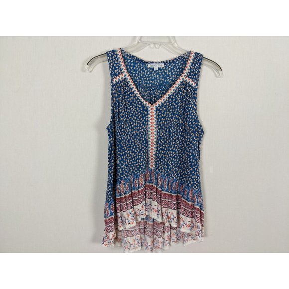 Patrons of Peace Tops - Patrons of Peace sleeveless ruffled hem boho hi low top size S